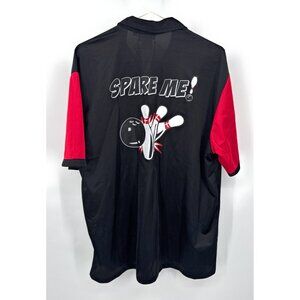 Cruisin USA Spare Me Bowling Shirt Red Black Mens L Graphic Print‎ Polyester